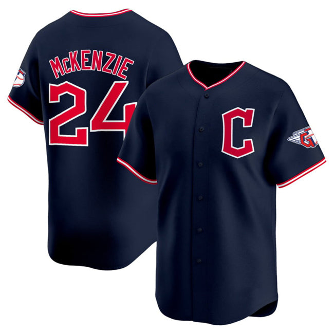 Cleveland Guardians #24 Triston McKenzie Navy JEROMEN 2025 Alternate Limited Stitched Jersey