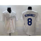 Los Angeles Dodgers #8 Enrique Hern¨¢ndez White JEROMEN Fashion Cool Base Stitched Jersey