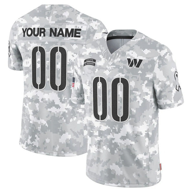Custom W.Commanders Active Player 2024 F.U.S.E Arctic Camo JEROMEN Salute To Service Limited Stitched Jersey