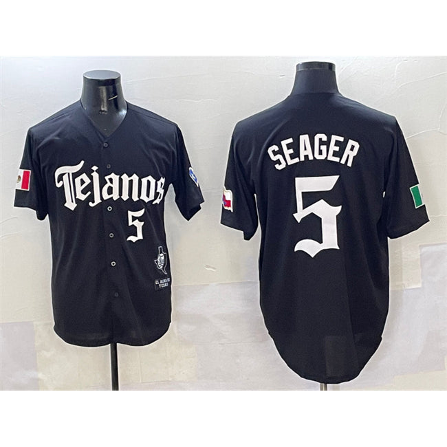 Texas Rangers #5 Corey Seager Black JEROMEN Mexico 2025 Vapor Premier Limited Stitched Jersey
