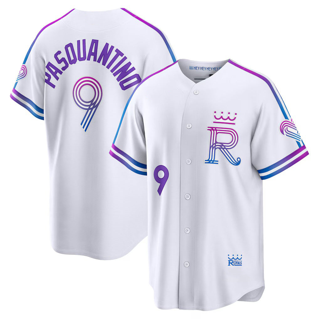 Kansas City Royals #9 Vinnie Pasquantino White JEROMEN 2026 City Connect Stadium Jersey