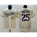 Minnesota Twins #25 Byron Buxton Number 2023 Cream JEROMEN Flex Base Stitched Jersey