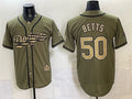 Los Angeles Dodgers #50 Mookie Betts Olive JEROMEN 2026 Armed Forces Day Stitched Jersey