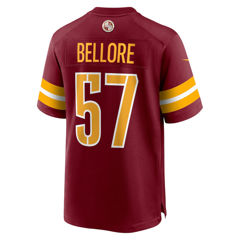 W.Commanders #57 Nick Bellore Burgundy JEROMEN Team Game Jersey