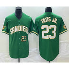 San Diego Padres #23 Fernando Tatis Jr Number Green JEROMEN Cool Base Stitched Jersey
