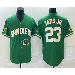 San Diego Padres #23 Fernando Tatis Jr Number Green JEROMEN Cool Base Stitched Jersey