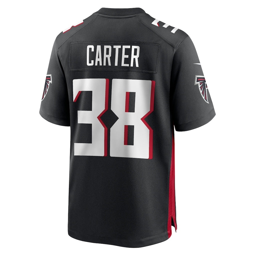 A.Falcons #38 Nathan Carter Black JEROMEN Team Game Jersey