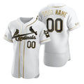 Custom St. Louis Cardinals White JEROMEN Stitched Flex Base Golden Edition Jersey
