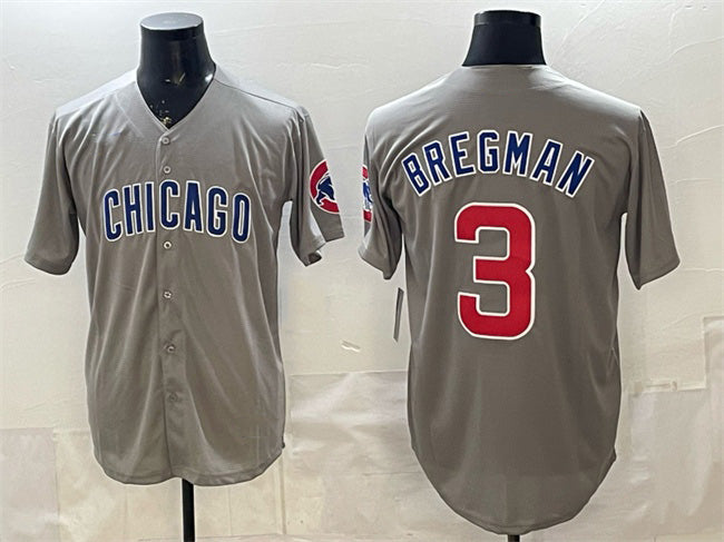 Chicago Cubs #3 Alex Bregman Grey JEROMEN Limited Stitched Jersey