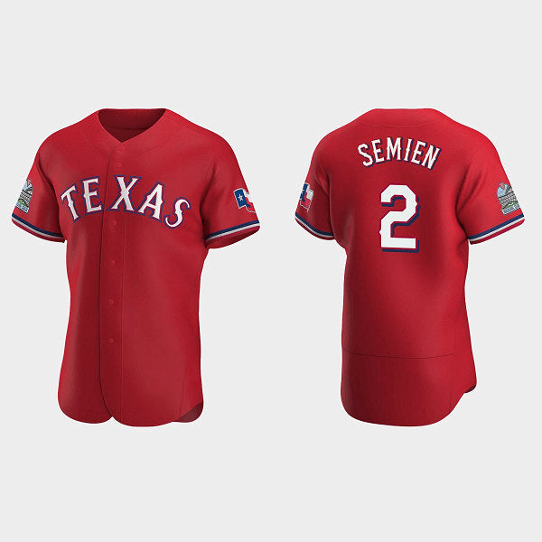 Texas Rangers #2 Marcus Semien Red JEROMEN Flex Base Stitched Jersey