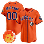 Custom Houston Astros x Dragon Ball Orange JEROMEN Vapor Premier Limited Jersey - All Stitched
