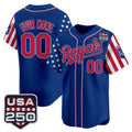 Custom Kansas City Royals America 250 Edition Vapor Premier Limited Royal JEROMEN Stitched Jerseys