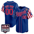 Custom Kansas City Royals America 250 Edition Vapor Premier Limited Royal JEROMEN Stitched Jerseys