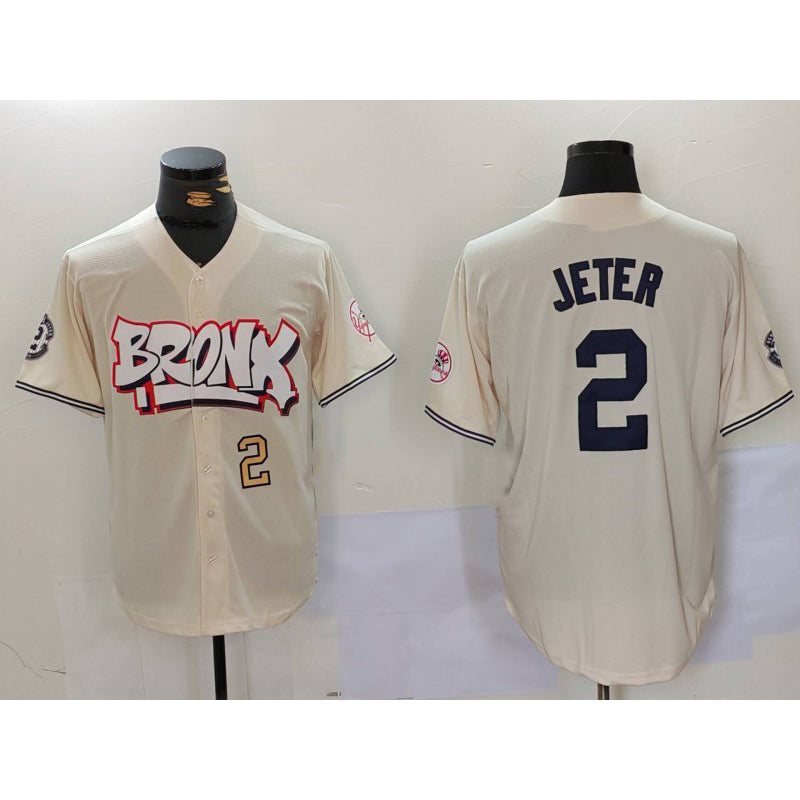 New York Yankees #2 Derek Jeter Cream JEROMEN Limited Stitched Jerseys