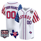 Custom Houston Astros America 250 Edition Vapor Premier Limited White JEROMEN Stitched Jerseys