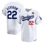 Los Angeles Dodgers #22 Clayton Kershaw White JEROMEN 2024 World Series Home Limited Stitched Jersey