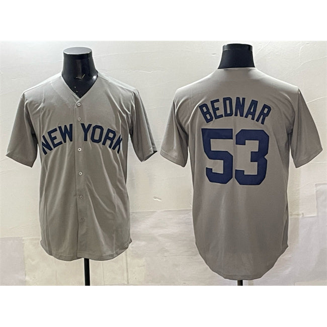 New York Yankees #53 David Bednar Grey JEROMEN Stitched Jersey