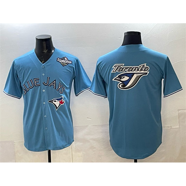Toronto Blue Jays Team Big Logo Blue JEROMEN 2025 World Series Home Cool Base Stitched Jersey