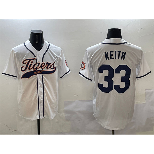 Detroit Tigers #33 Colt Keith White JEROMEN With Patch Cool Base Stitched Jersey