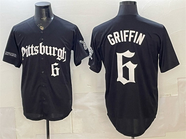 Pittsburgh Pirates #6 Konnor Griffin Black JEROMEN 'Gothic Steel City Edition' Vapor Limited Stitched Jersey