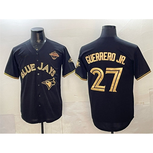 Toronto Blue Jays #27 Vladimir Guerrero Jr. Black Gold JEROMEN 2025 American League Champions Limited Stitched Jersey