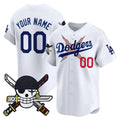 Custom Los Angeles Dodgers x One Piece White JEROMEN Zoro Patch Vapor Premier Limited Jersey - Stitched