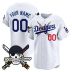 Custom Los Angeles Dodgers x One Piece White JEROMEN Zoro Patch Vapor Premier Limited Jersey - Stitched
