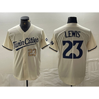 Minnesota Twins #23 Royce Lewis Number Cream JEROMEN Cool Base Stitched Jerseys
