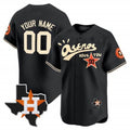 Custom Houston Astros Cactus Jack Style Vapor Premier Limited Jersey ¨C Black JEROMEN