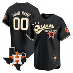 Custom Houston Astros Cactus Jack Style Vapor Premier Limited Jersey ¨C Black JEROMEN