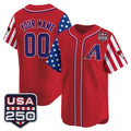 Custom Arizona Diamondbacks America 250 Edition Vapor Premier Limited Red JEROMEN Stitched Jerseys