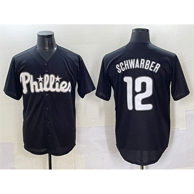 Philadelphia Phillies #12 Kyle Schwarber Black JEROMEN Lights Out Limited Stitched Jersey