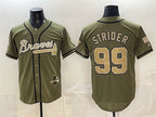 Atlanta Braves #99 Spencer Strider Olive JEROMEN 2026 Armed Forces Day Stitched Jersey