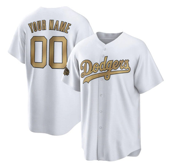 Custom Los Angeles Dodgers Active Player White JEROMEN 2022 All-Star Cool Base Stitched Jersey