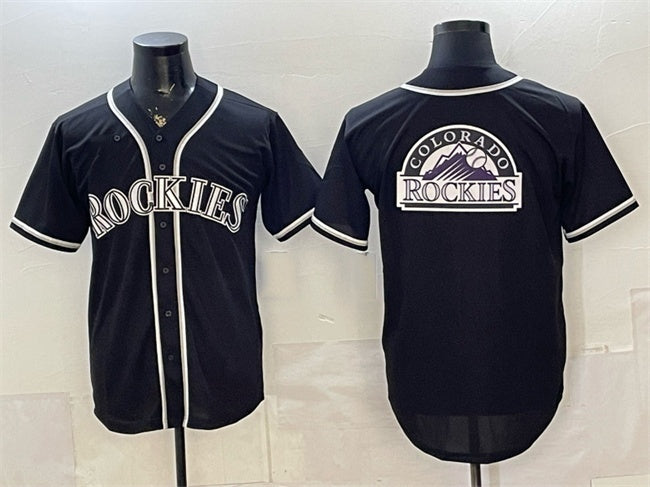 Colorado Rockies Team Big Logo 2026 Fashion Replica Black JEROMEN Out Stitched Jersey