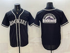 Colorado Rockies Team Big Logo 2026 Fashion Replica Black JEROMEN Out Stitched Jersey