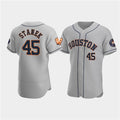 Houston Astros #45 Ryne Stanek Gray JEROMEN 60th Anniversary Flex Base Stitched Jersey