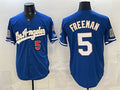 Los Angeles Dodgers #5 Freddie Freeman Royal JEROMEN 2026 Gold Collection 9x & B2B Champs Patch Stitched Jersey