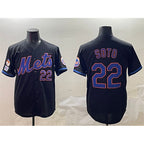 New York Mets #22 Juan Soto Black JEROMEN 2025 Spring Training Cool Base Stitched Jersey