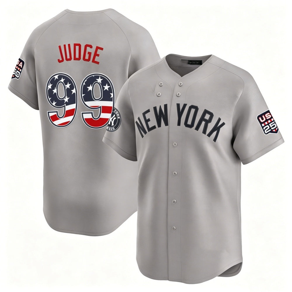 New York Yankees #99 Aaron Judge Gray JEROMEN USA 250 Fourth of July Limited Stitched Jersey